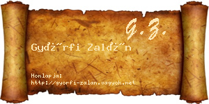 Győrfi Zalán névjegykártya